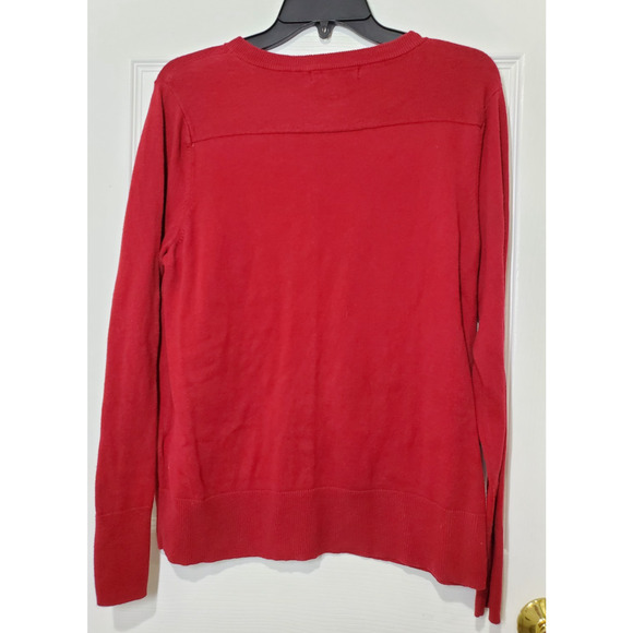 Eddie Bauer Christine Long Sleeve Womens Cardigan Sweater Red Size LG - Picture 4 of 12